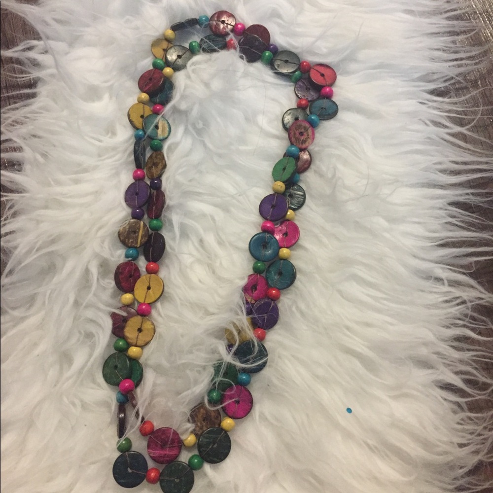 Wooden colorful necklace multipurpose
